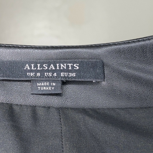 Allsaints Axel Faux Leather Skirt With Zipper - Picture 6 of 6